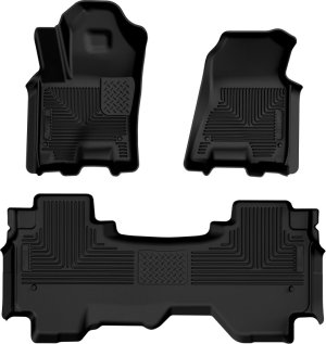 RAM 1500 Quad Cab Floor Liners - Front + Rear - Husky Liners - WeatherBeater - Black - 2025+